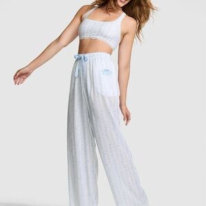 PINK X LOVESHACKFANCY SILKY SLEEP PANTS